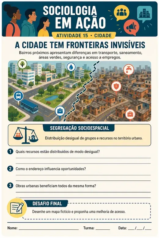 Atividade de Sociologia em Ação - A cidade tem fronteiras invisíveis